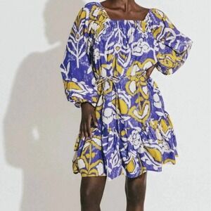 Cleobella Pearl Mini Dress Azores Organic Cotton Size M City Party Purple